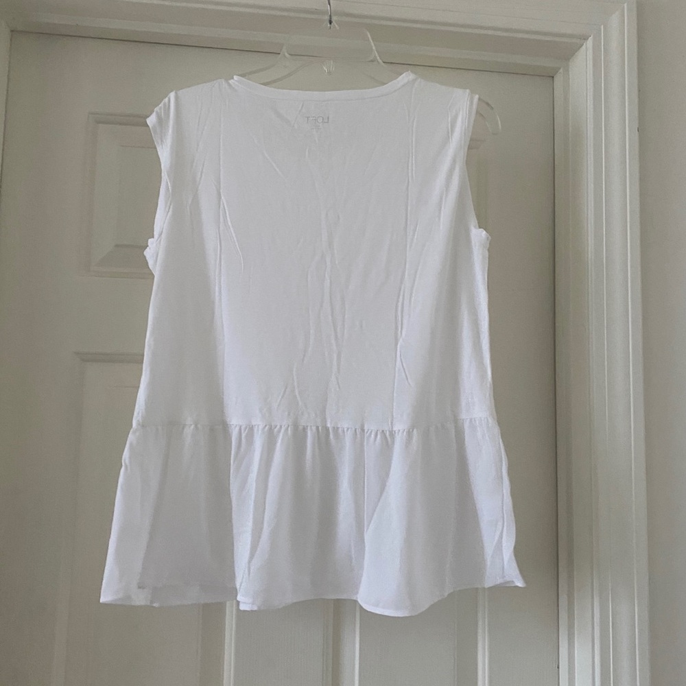 Loft PEPLUM MIXED MEDIA TEE - Picture 6 of 6